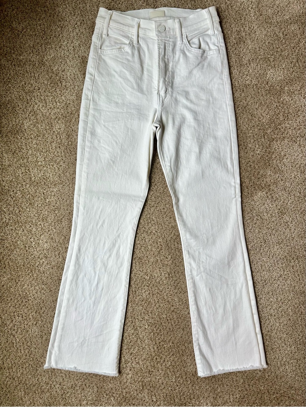 MOTHER White The Hustler Ankle Fray Jeans size 27